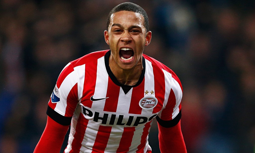 Memphis Depay in action for PSV Eindhoven