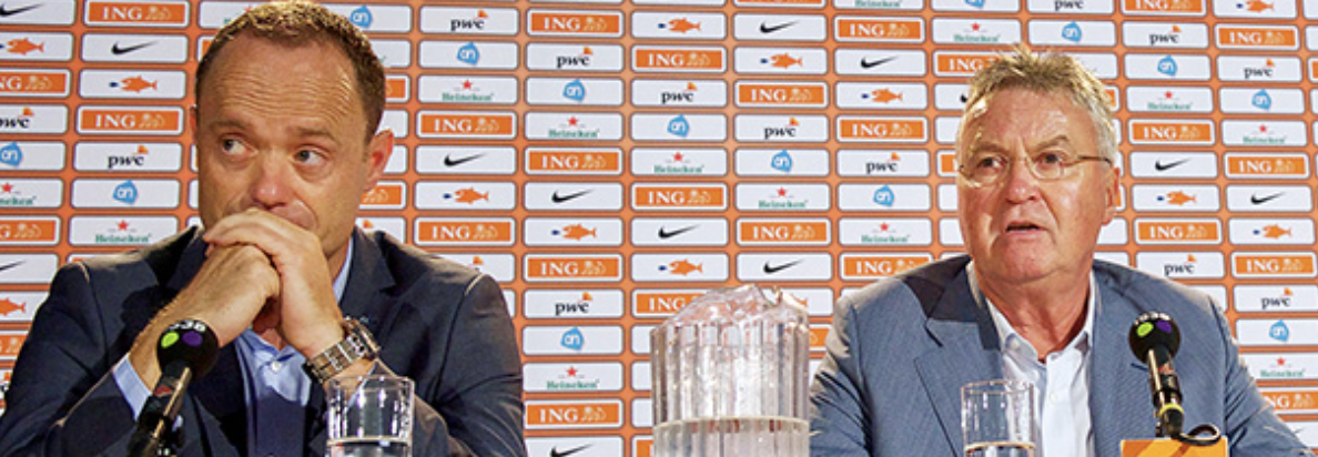 ZEIST, NETHERLANDS - AUGUST 27: Detailed view of the KNVB logo during a  Press Conference of the